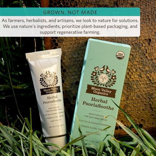 Moon Valley Organics Herbal PsoriaSoothe from With Flax Oil, Beeswax, and Aloe Vera - For Moisturizing Skin Imbalances - Relief for Psoriasis, Eczema, Dry and Itchy Skin - For Adults and Children