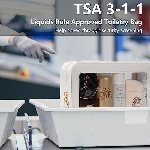 LETGO Clear Makeup Bag, TSA Approved Travel Toiletry Organizer