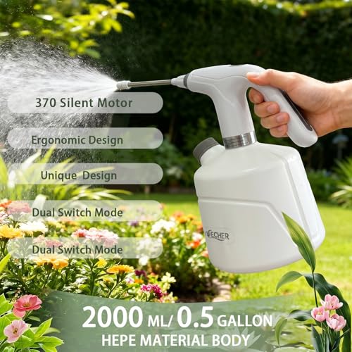 Electric Plant Mister - 0.5 Gallon Battery-Powered Sprayer with Extended Wand