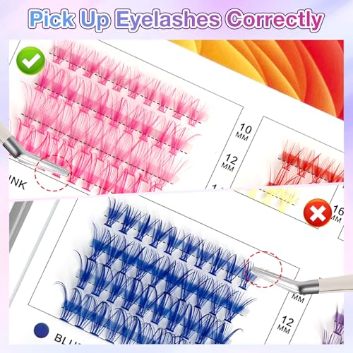 MUIIGOOD Colored Lash Extension Kit 240 Pcs DIY Clusters