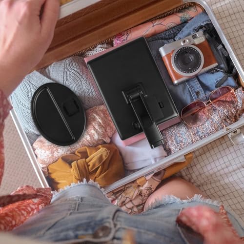 Lighted Makeup Mirror with Lights Vanity Makeup Mirror with Adjustable Brightness and 180 Degree Rotation Touch Screen Dual Power Supply Gifts for Teens Girls Women (Black)