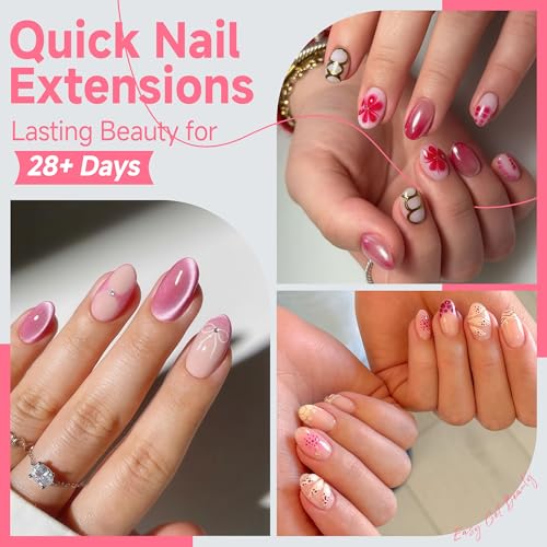 UNA GELLA Extra Short Almond Soft Gel Nail Tips - 120Pcs Pre-Etched