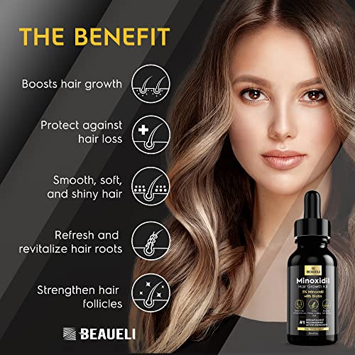 Minoxidil Hair & Beard Growth Serum 5% - Supports Thicker Hair & Beard, 3 Pack