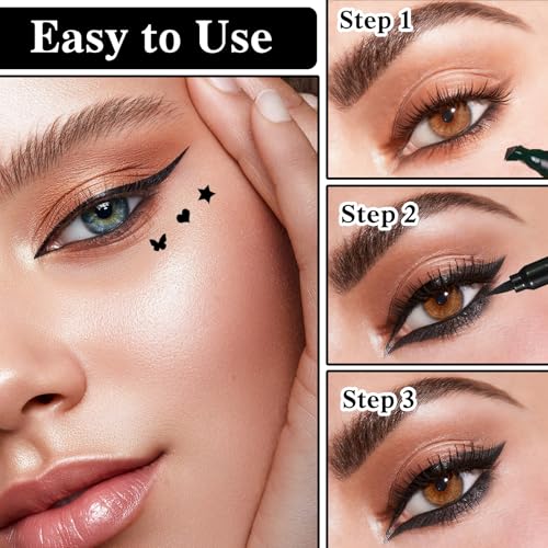 Liquid Winged Eyeliner Stamp Pen Set, 5 Pcs Waterproof