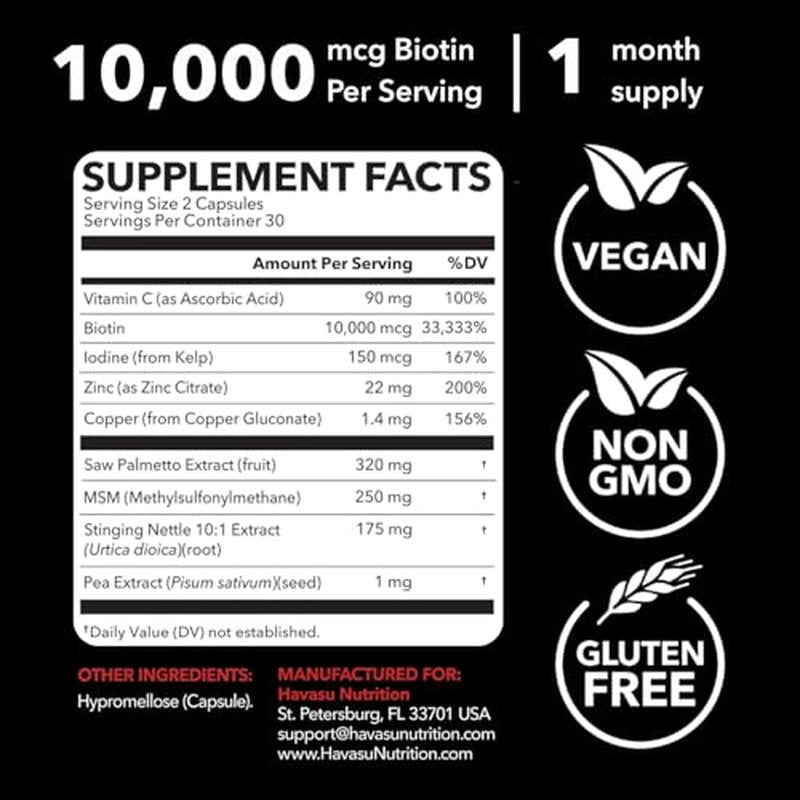 DHT Blocker for Men with 10000mcg Biotin & Saw Palmetto