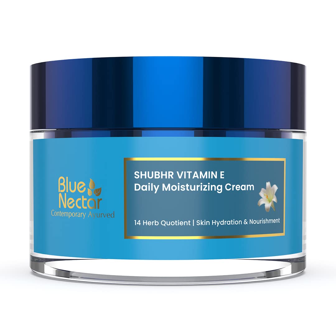 Blue Nectar Moisturizer Face Cream for Women with Plant Based VItamin E Cream | Wrinkle Cream for Face with Almond Oil, Natural Dry Skin Face Moisturizer (14 Herbs, 1.7 Oz)