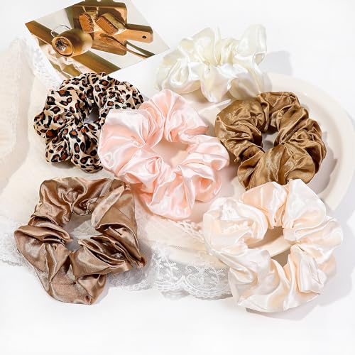16 Satin Scrunchies for Women - No-Crease Hair Ties for Thick Hair
