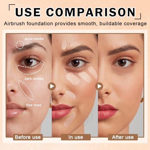 DAMUSI Airbrush Foundation Spray - Silky Full Coverage Matte