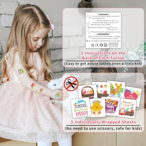 Partywind 204 PCS Easter Temporary Tattoos for Kids