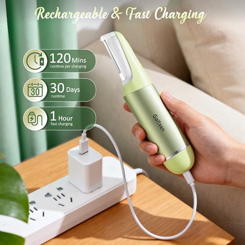 Sonic Dermaplane Razor for Women Face Beauty Face Epilator, Exfoliation & Peach Fuzz Facial Hair Removal for Women, Electric Face Razors Shaver Trimmer Anti-Aging 3 Speeds & 10 Refill Blades, Green