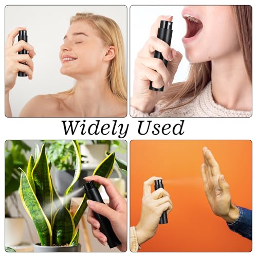 15Pcs 8ML Atomizer Perfume Spray Bottle for Travel, Refillable Perfume Bottle, Empty Cologne Dispenser, Twist Type Pocket Cologne Sprayer, Black