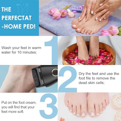 Electric Foot File Callus Remover Set (2 Pack) - Waterproof Pedicure Kit