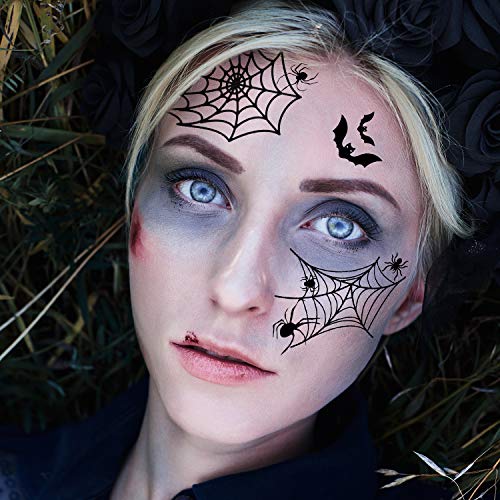 Halloween Spider Temporary Tattoos - 94 Pieces, 12 Sheets