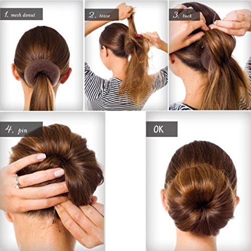 Hair Bun Maker Set - 6 Pack Mini Donut Shapers for Kids