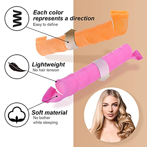 CEKEME 40 Pcs Heatless Spiral Hair Curlers - 22 Inch Magic Hair Rollers