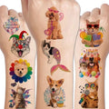 Funny Cat Dog Temporary Tattoos - 12 Sheets Cute Dog Cat Meme Tattoos for Kids Birthday Decorations Party Supplies, School Rewards Gifts Ideas for Girls Boys