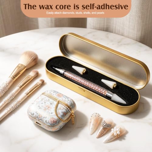 Artdone Nail Dotting Tools Kit with Rhinestone Picker and Extra Wax Tips for Nail Art