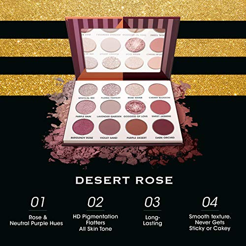 EBIN NEW YORK Desert Rose - Secret of Pharaoh Eyeshadow Palette, Highly Pigmented and Blendable, Cruelty-Free, Long-Lasting Matte & Shimmer