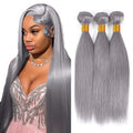 Gray Human Hair Bundles - 22-26 Inch Straight Brazilian Virgin Hair