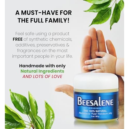 Beesalene Original Unpetroleum - 100% Natural & Hypoallergenic Alternative to Petroleum Jelly - Lips, Hands, Baby, Makeup Remover and More (2 Ounce)