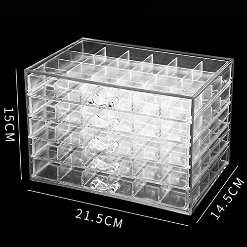 HOKY 120 Grids Transparent Acrylic Nail Display Organizer Makeup Jewelry Nail Art Cosmetic Display Rack Drawer Boxes Organizers