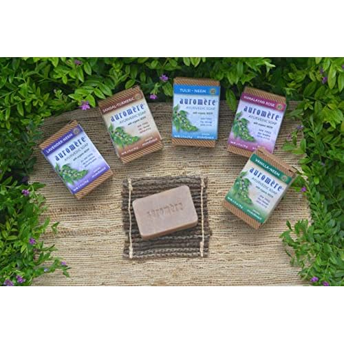 Auromere Ayurvedic Bar Soap, Lavender Neem - Eco Friendly, Handmade, Vegan, Cruelty Free, Natural, Non GMO (2.75 oz), 4 pack