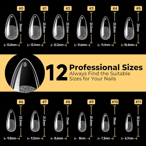 UNA GELLA Medium Almond Nail Tips 240PCS - Soft Gel Press On Nails