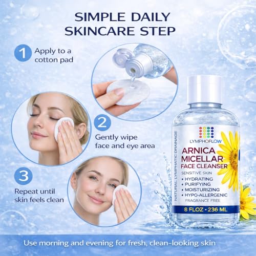 Bruizex Arnica Montana Micellar Cleansing Water | Facial Cleanser & Makeup Remover 8 Fl Oz