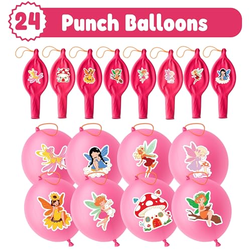 Fairy Party Favors Set - 72 Pc with Tattoos & Punch Balloons