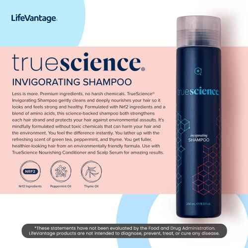 LifeVantage - Nourishing Hair Shampoo - Nrf2 Ingredients, Oil Complex, Peppermint Oil, Green Tea and Coconut Oil - 250ml