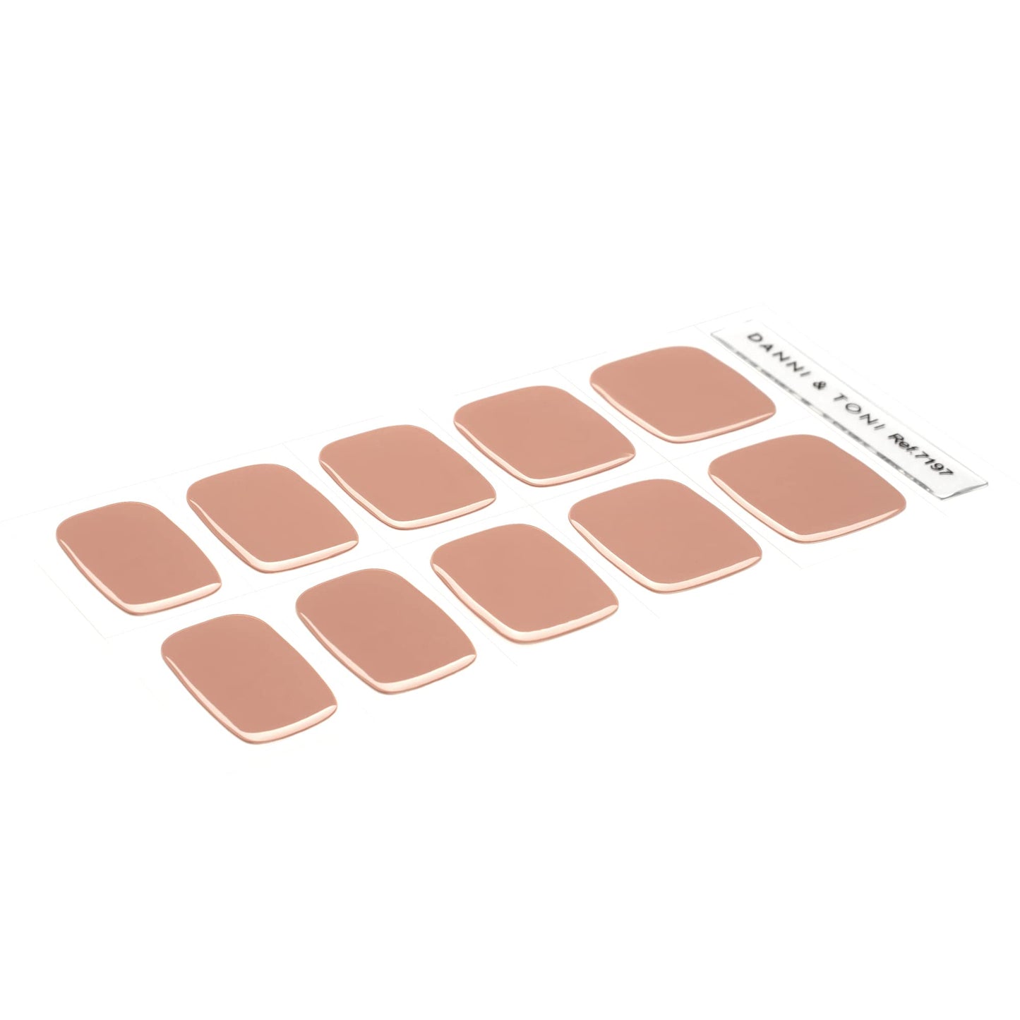 DANNI & TONI Semi Cured Gel Toenail Strips Nude (Cinnamon) Gel Toenail Stickers Pedicure Strips 37 Stickers