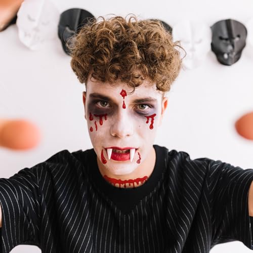 Bloody Halloween Face Gems, Self-Adhesive Red Rhinestone Stickers