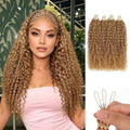 14 Inch Water Wave Human Crochet Hair Extensions 100 Strands Honey Blonde 27#