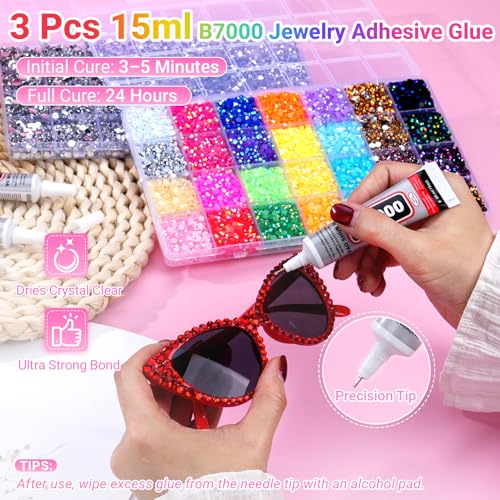 79000 Pcs Resin Flatback Rhinestones Kit with B7000 Glue