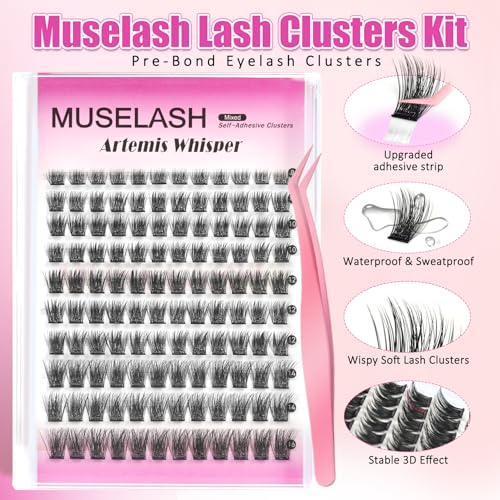 Self-Adhesive Eyelash Clusters Kit with Tweezers - MUSELASH