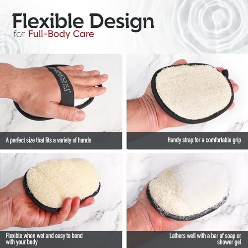 ALMOONI Loofah Sponge Body Scrubber for Men, 2 Count