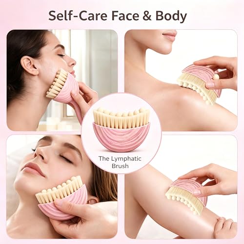 Lymphatic Drainage Face Brush - Soft Bristle Sculpting Tool for Jawline