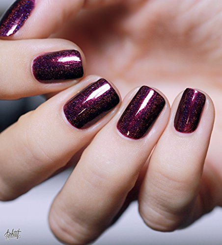 ILNP Black Orchid Holographic Burgundy Nail Polish