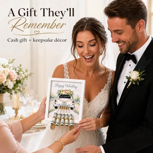 Wedding Cash Gift Holder with Card & Stand | Happy Wedding Money Holder
