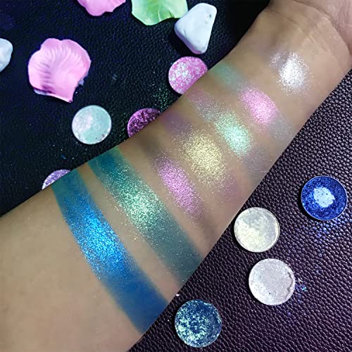 Blue Glitter Eyeshadow Palette - Highly Pigmented, Waterproof
