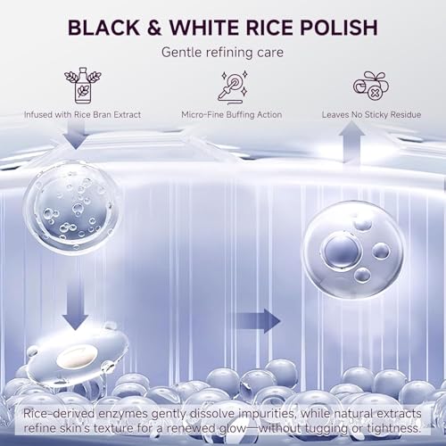 Face Exfoliant, Glow Rice Exfoliant Ampoule Duo, Gentle Soft Peel Exfoliating Face and Body Scrub Skin Shot, Lightweight Hydrating Glow Formula for All Skin, 5.4fl oz*1 Set
