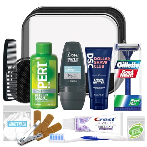 Men's 16-Piece Travel Toiletry Kit, TSA-Compliant