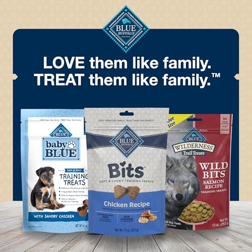 Blue Buffalo BLUE Bits Natural Soft-Moist Training Dog Treats, Beef, Salmon, Turkey, and Chicken Recipes 4-oz Variety Pack, 4Ct