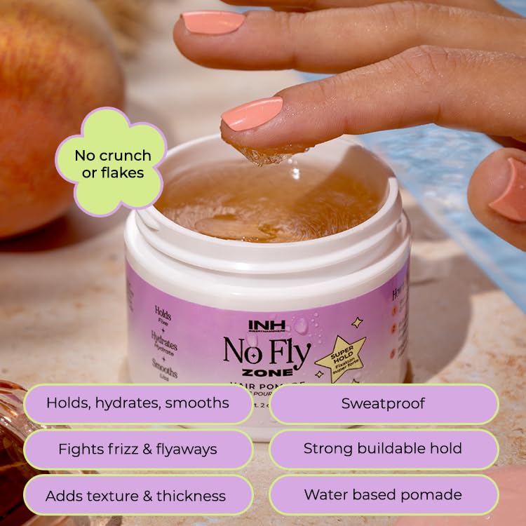 INH Water-Based Hair Pomade | Strong Hold Flyaway Tamer, 2oz
