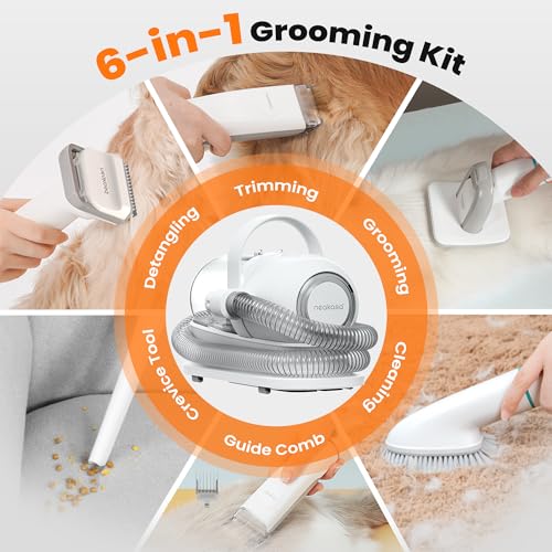 Neakasa 6-in-1 Dog Grooming Vacuum Kit with Clippers & 9000Pa Suction