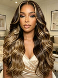 KLAIYI 13x4 Lace Front Honey Blonde Body Wave Wig 16" Glueless