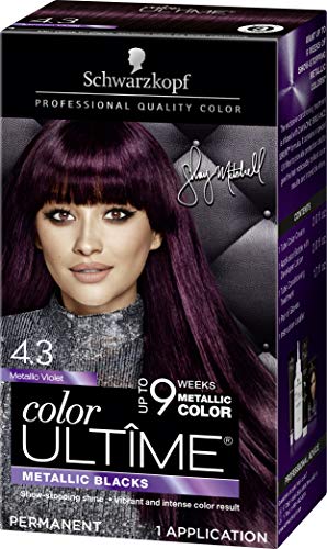 Schwarzkopf Color Ultime Metallic Permanent Hair Color Cream, 4.3 Metallic Violet.