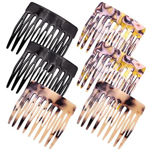 6-Piece French Hair Side Combs, 2 inch Small Decorative Hair Comb Clips