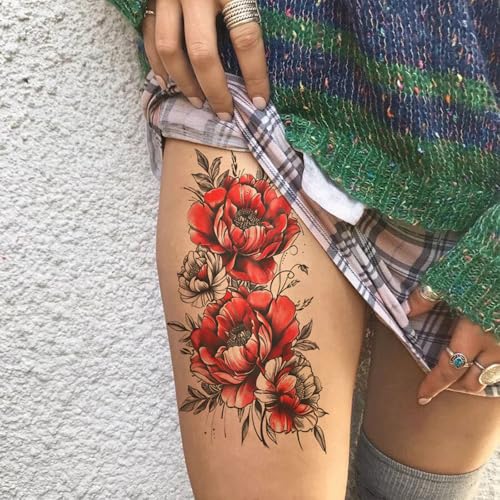 8 Sheets Waterproof Temporary Tattoo Stickers - Floral & Animal Designs