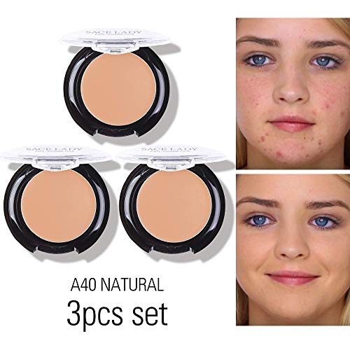 Full Coverage Concealer Cream 3-Pack, Waterproof Matte Makeup